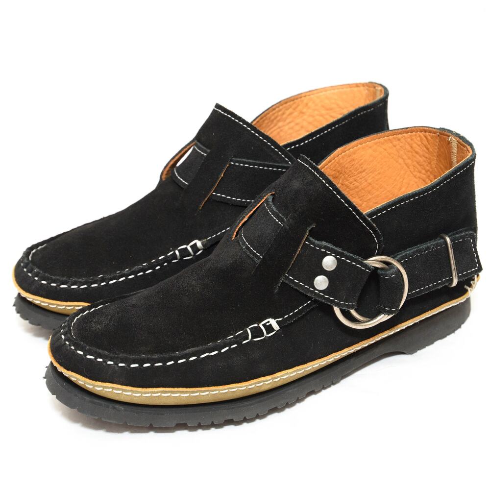 New Custom Quoddy Black Suede Original Ring Boots With Vibram Lug Soles Size 8.5